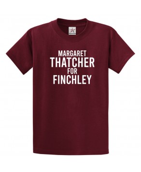 Margaret Thatcher For Finchley Iron Lady Conservative Party First Female P.M Graphic Print Style Unisex Kids & Adult T-shirt